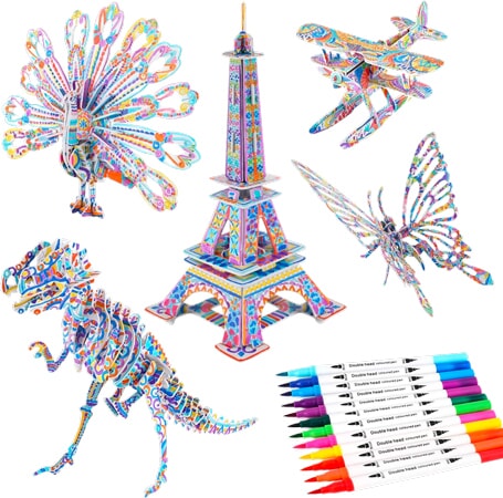 3D Coloring Puzzles with Markers