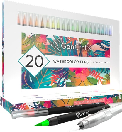Twenty-Color Watercolor Brush Set