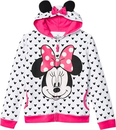 Disney Girls’ Minnie Hoodie with Bow and Ear