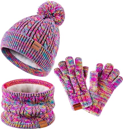 Set di cappelli, guanti e sciarpe invernali per bambini