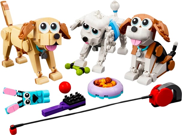 Set LEGO Cani Trasformabili in Razze Diverse