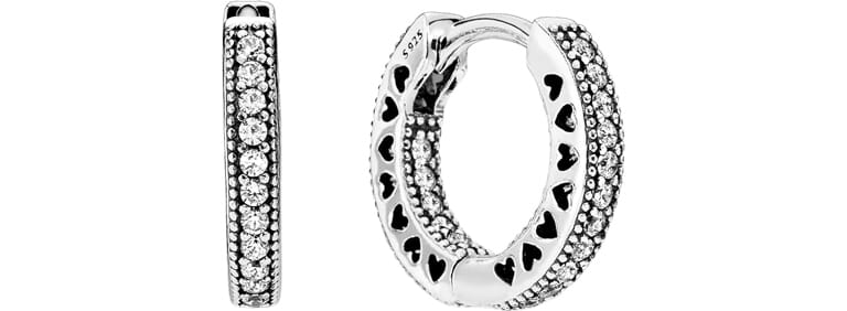 Pandora Pavé Heart Hoop Earrings