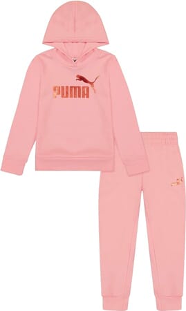 Puma Girls Logo Fleece Hoodie & Jogger Set