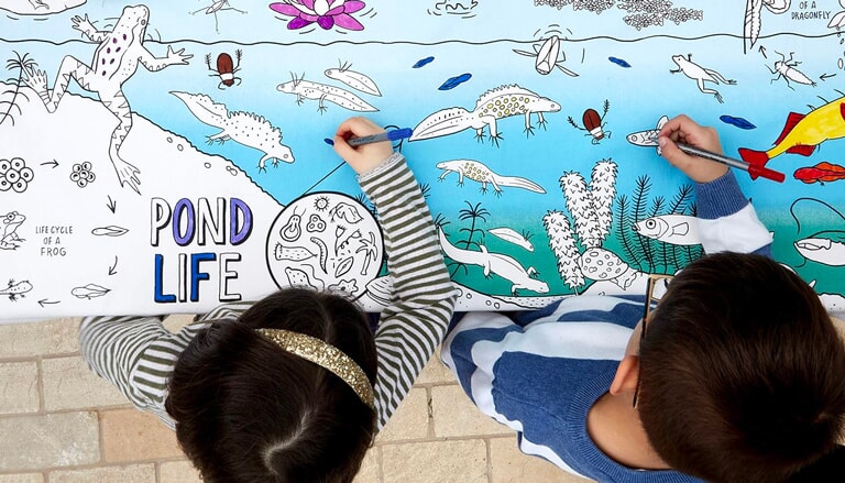 Tovaglia Gigante da Colorare con Animali Selvatici