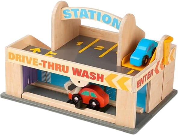 Drewniany Parking Wielopoziomowy z Myjnią Melissa & Doug