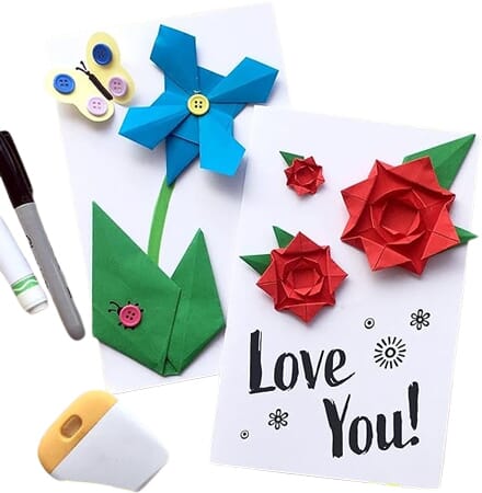 Kit Créatif d'Origami Floral avec Tiges de Présentation