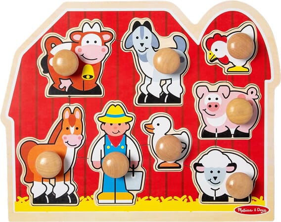 Drewniane Puzzle Farma z Uchwytami