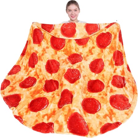 Koc Polarowy XXL w Kształcie Pizzy