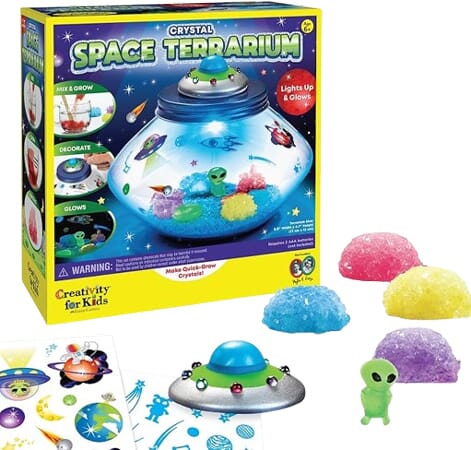 Świecące Terrarium Kosmiczne z Kryształami