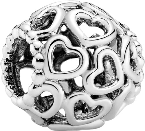 Srebrny Charm Pandora z Motywem Serc