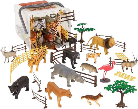 Jungle Dieren Speelset met Opbergton