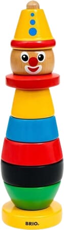 Anneaux d'Empilage BRIO en Bois Naturel avec Clown
