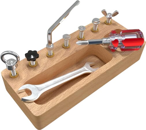 Houten Schroevenbord met Echt Gereedschap