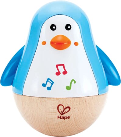 Pingouin Musical Culbuto en Bois