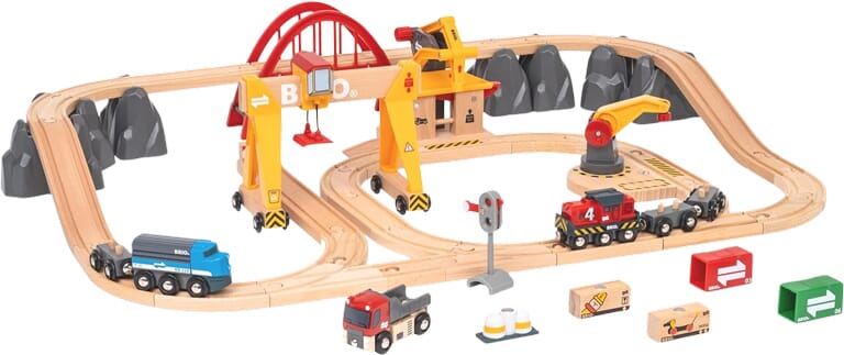 Set de Tren de Carga BRIO con Grúas Magnéticas