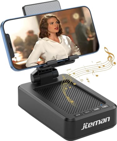 Support téléphone avec enceinte Bluetooth 2-en-1