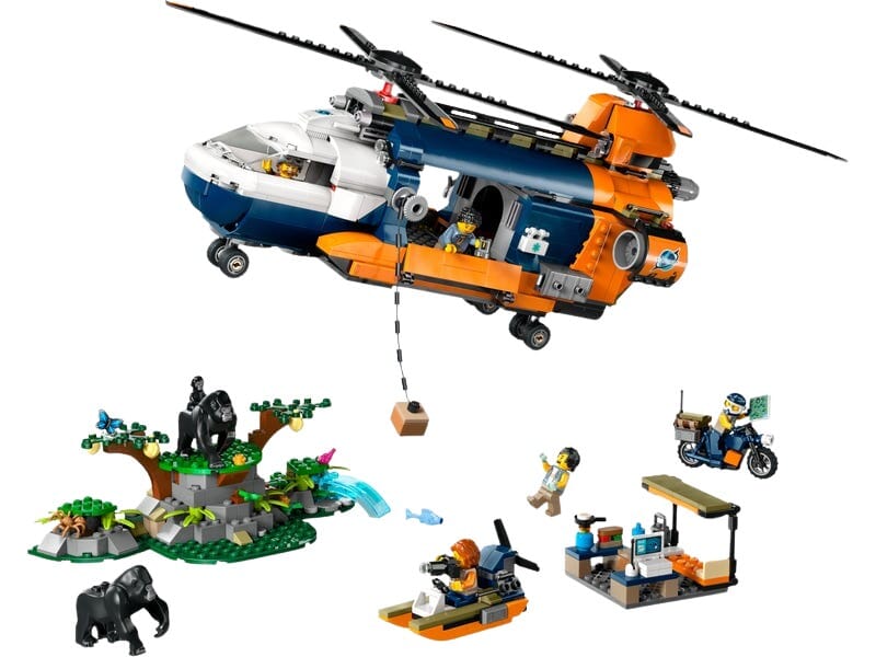 Jungle Helicopter Base Camp with Gorillas