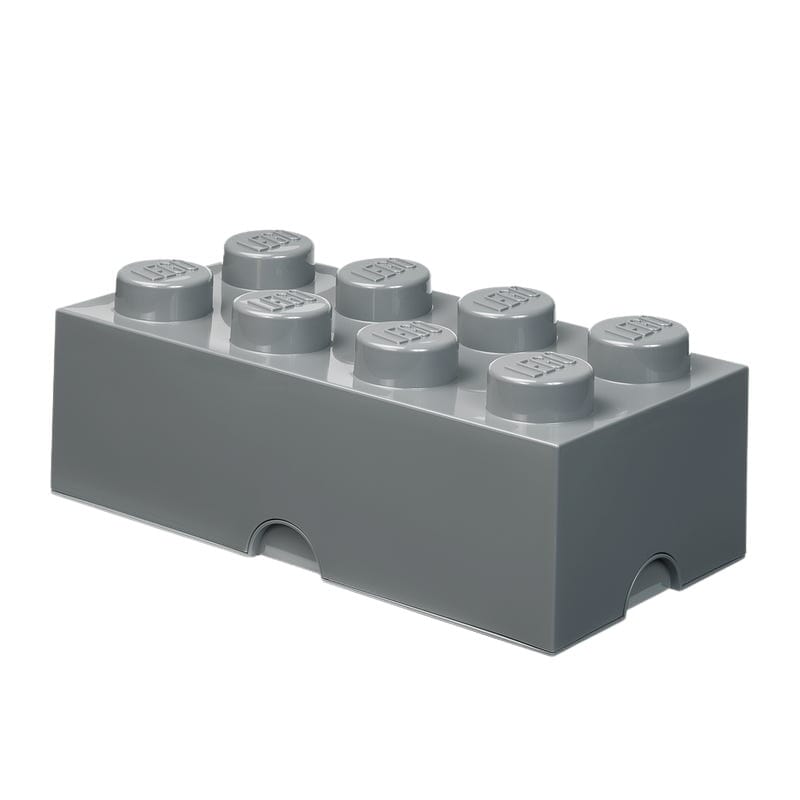 Brique de rangement LEGO 8 plots - Grise
