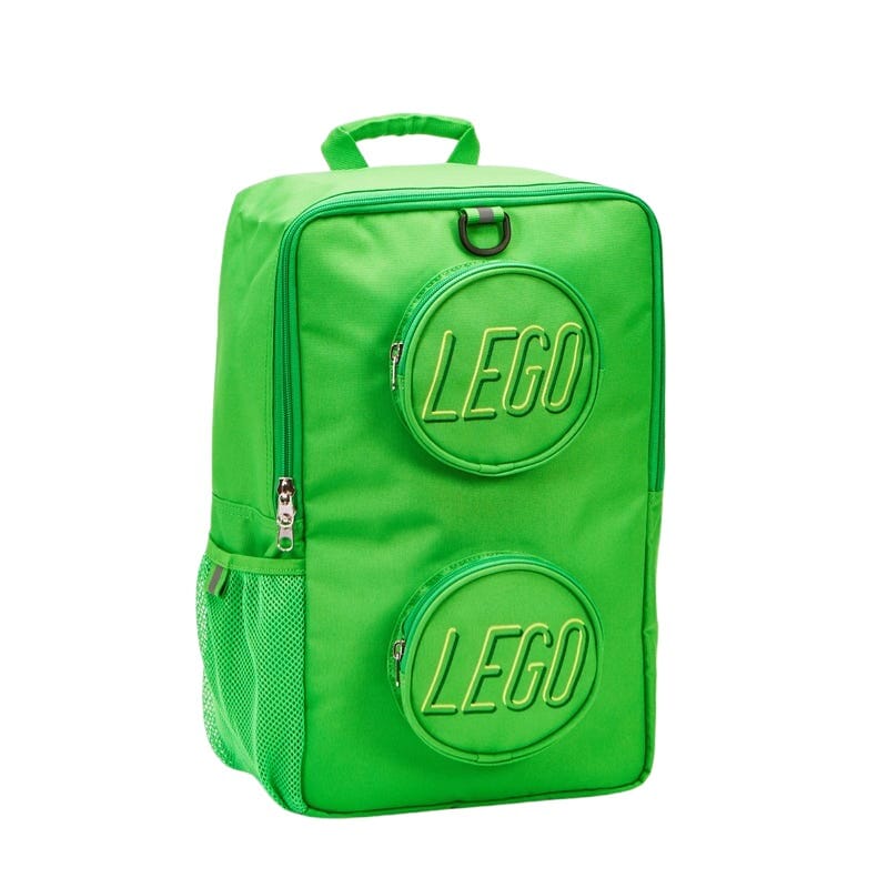 LEGO-ryggsäck i grönt med klossdesign