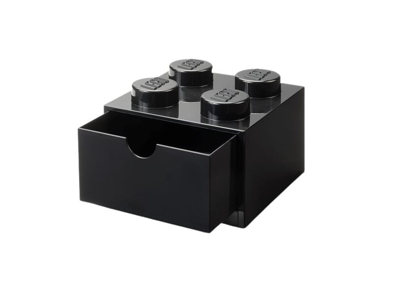 LEGO Opberglade in Zwart - Steenvorm