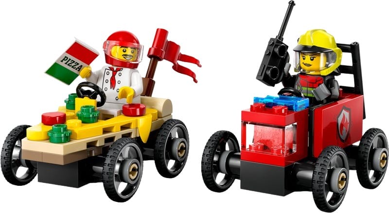 LEGO City Pizza-Wagen gegen Feuerwehr-Rennwagen Set