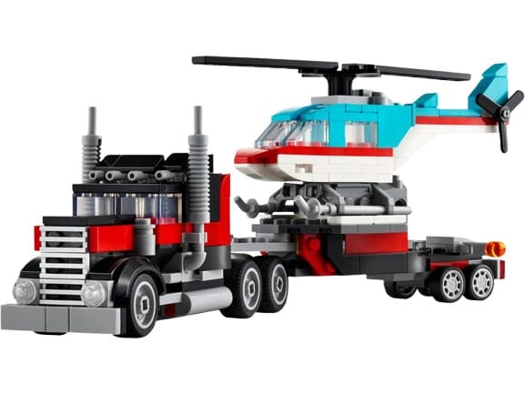 LEGO Creator 3-en-1 Camion Plateau avec Hélicoptère