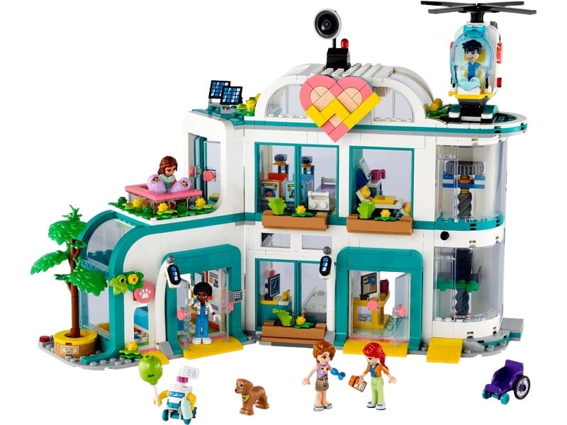LEGO Friends sjukhus med helikopter och terapihund
