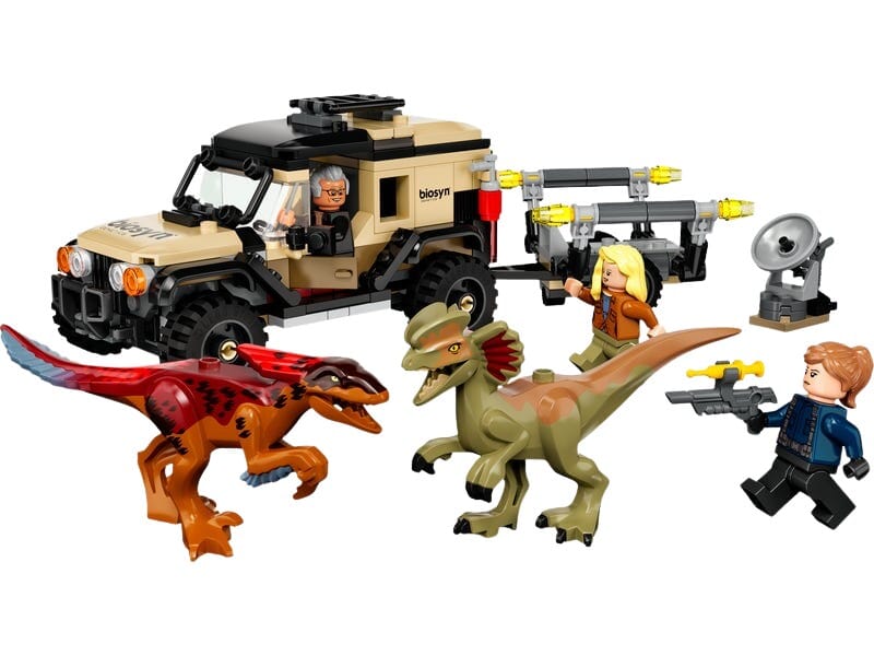 LEGO Jurassic World dinosaurietransport med bur