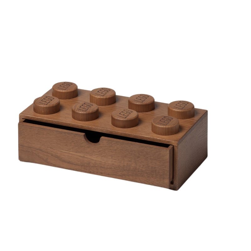 LEGO-låda i trä med utdragbara fack
