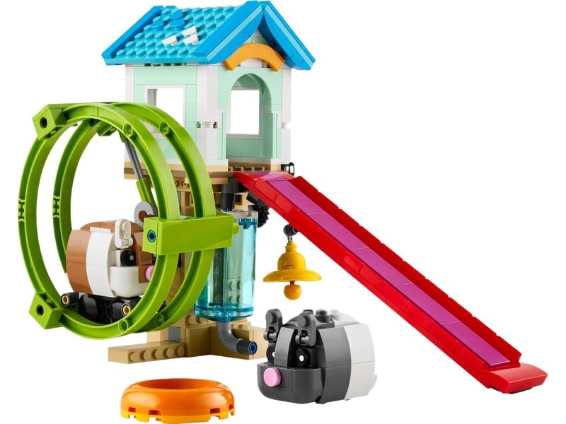 Jeu de construction refuge pour animaux avec roue tournante