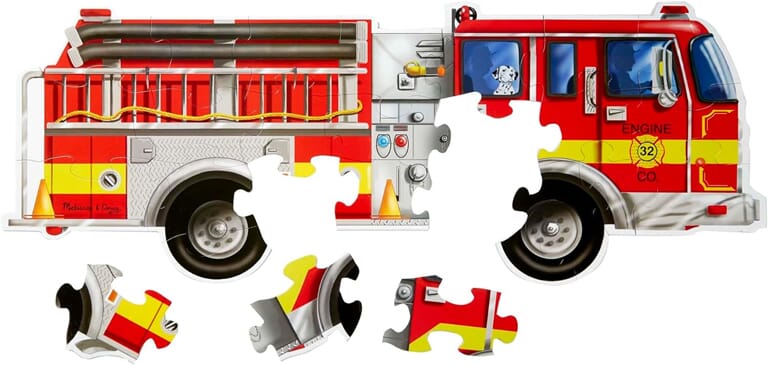 Riesen-Feuerwehrauto Bodenpuzzle