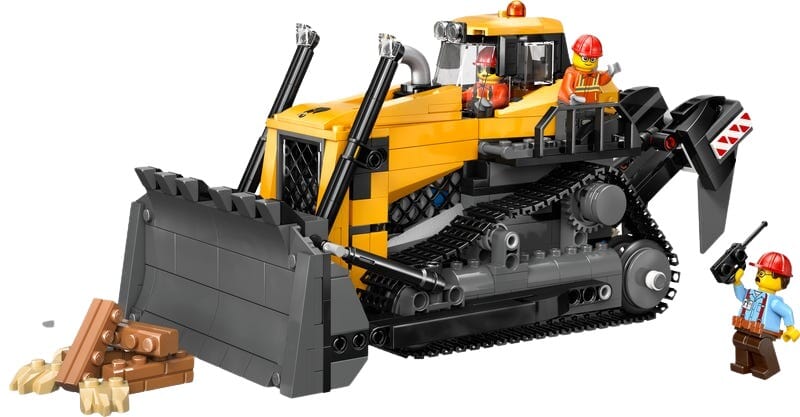 Gele LEGO Bulldozer met Bewegende Onderdelen