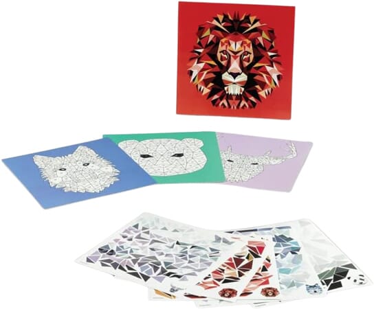 Geometrische Dieren Stickerset met Nummers