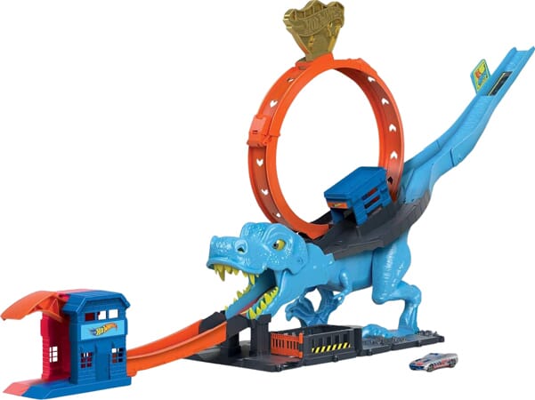 Pista Hot Wheels con Lanciarampa e Dinosauro