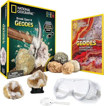 National Geographic Geoden-Aufbrech-Set mit echten Vulkansteinen