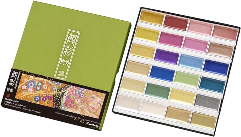 Japanische Metallic-Aquarellfarben