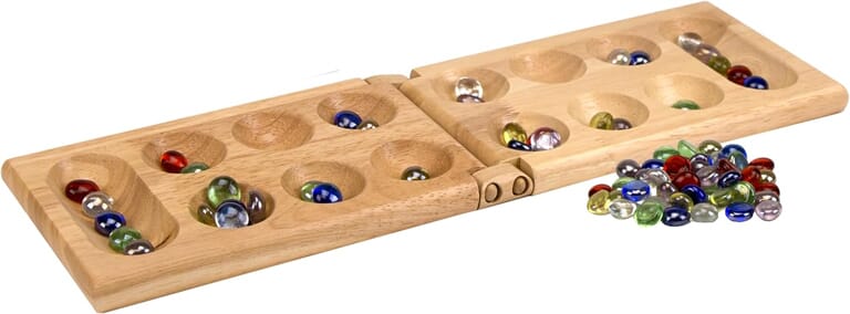 Jeu de stratégie Mancala en bois