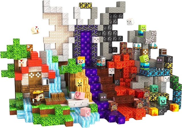Cubes de Construction Magnétiques Thème Gaming (300 Pièces)
