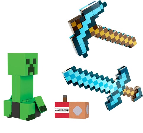 Minecraft Fjärrstyrd Creeper med Explosionsfunktion & Transformerbart Diamantsvärd