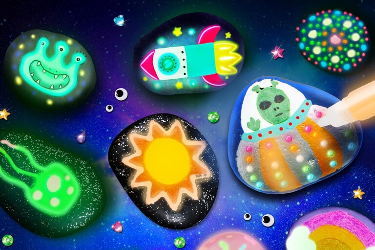 Kit de peinture sur galets phosphorescents