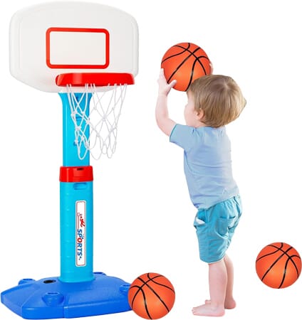 Adjustable Toddler Basketball Hoop with 3 Soft Balls