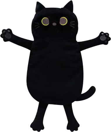 Bouillotte micro-ondable en forme de chat noir
