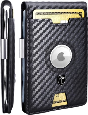 Portafoglio con fermasoldi e porta AirTag