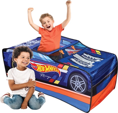 Tenda da gioco Hot Wheels con auto da corsa pop-up