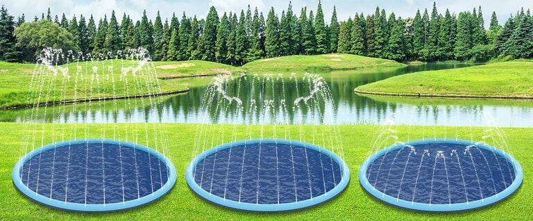 Tapis de jeu d'eau géant avec jets