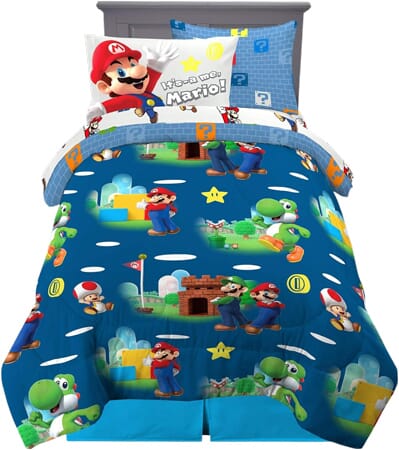 Super Mario Bettwäsche-Set für Einzelbett