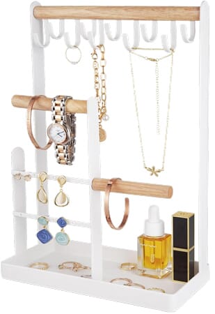 Smyckesställ med 4 nivåer för halsband och örhängen