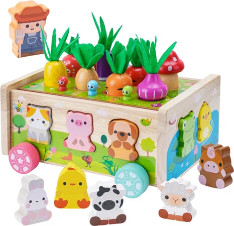 Boîte d'activités ferme Montessori en bois