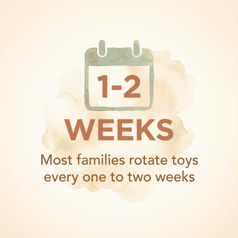 Stat showing most families rotate toys every one to two weeks