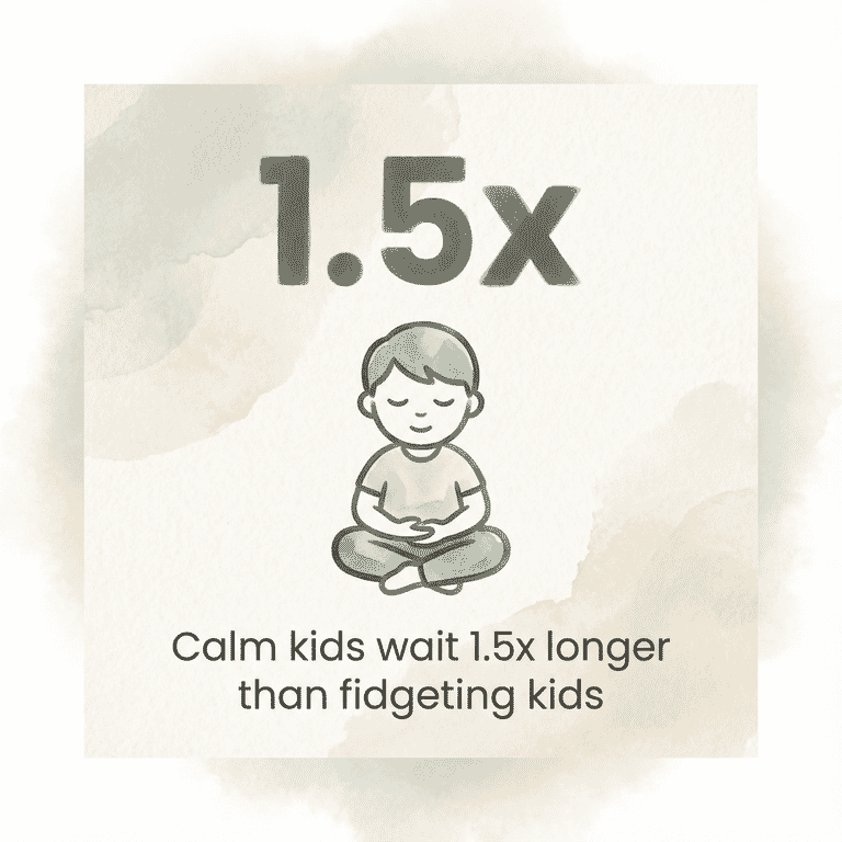 Stat showing calm children wait 1.5 times longer than fidgeting children
